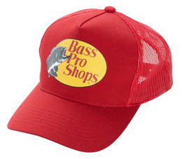 Bass Pro Shops mesh trucker cap scarlet red variant front