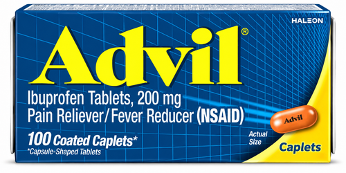 Advil Ibuprofen 200 mg Pain Reliever Fever Reducer 100 coated caplets