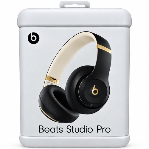 Beats Studio Pro Black and Gold sealed retail box front
