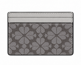 Kate Spade New York gray monogram card holder back