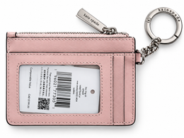 Kate Spade New York Inked Floral key ring card holder in Rose Smoke back with ID window