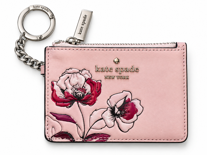 Kate Spade New York Inked Floral Key Ring Card Holder