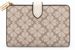 Kate Spade New York KN756 Spade Flower medium compact bifold wallet in Dark Beige back