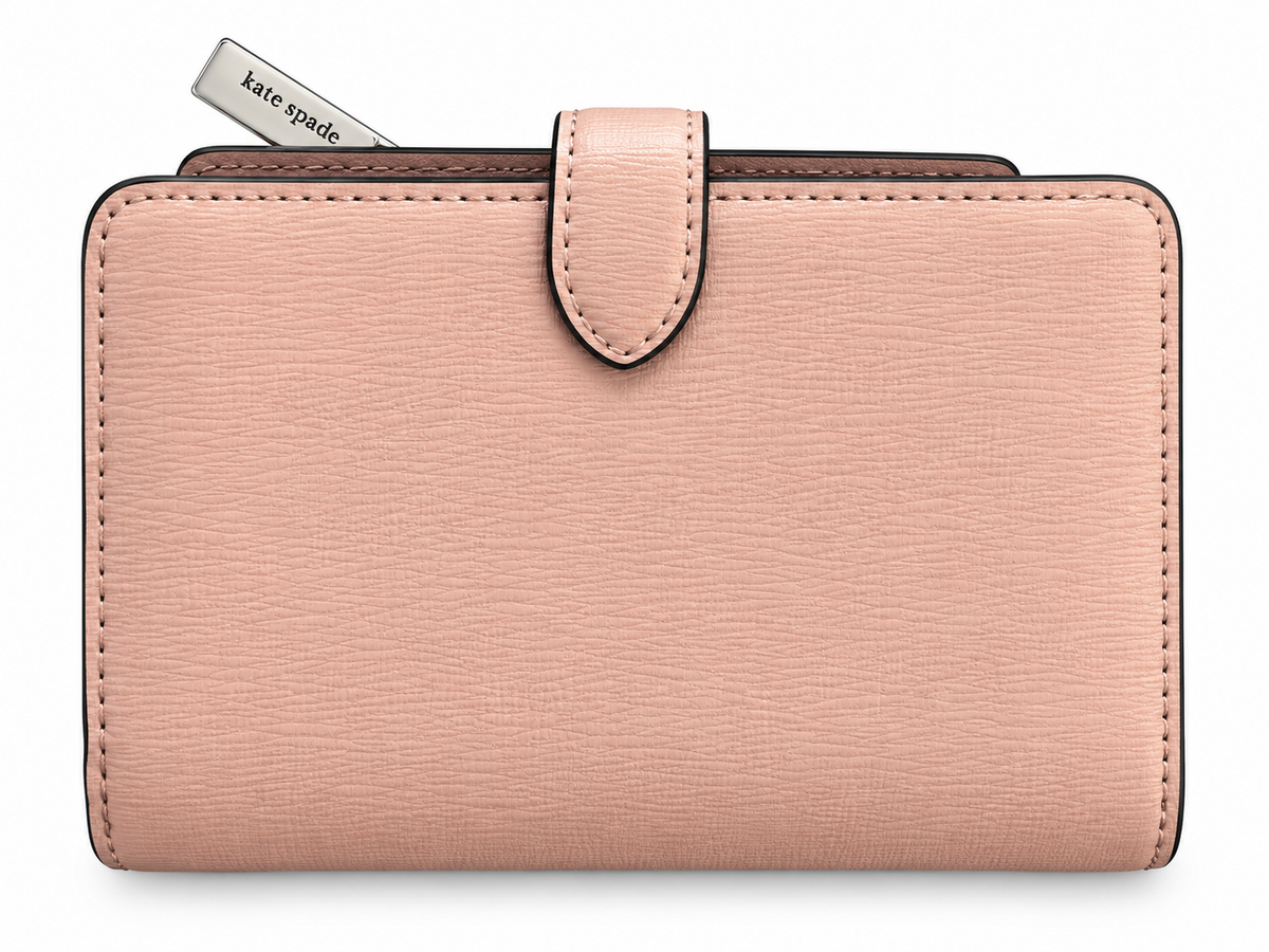 Kate Spade New York medium compact bifold wallet in Citrus Glo back