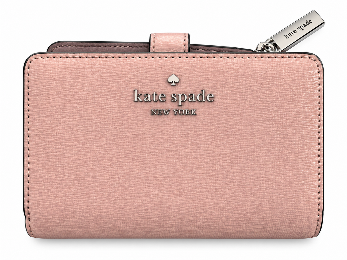 Kate Spade New York medium compact bifold wallet in Citrus Glo front