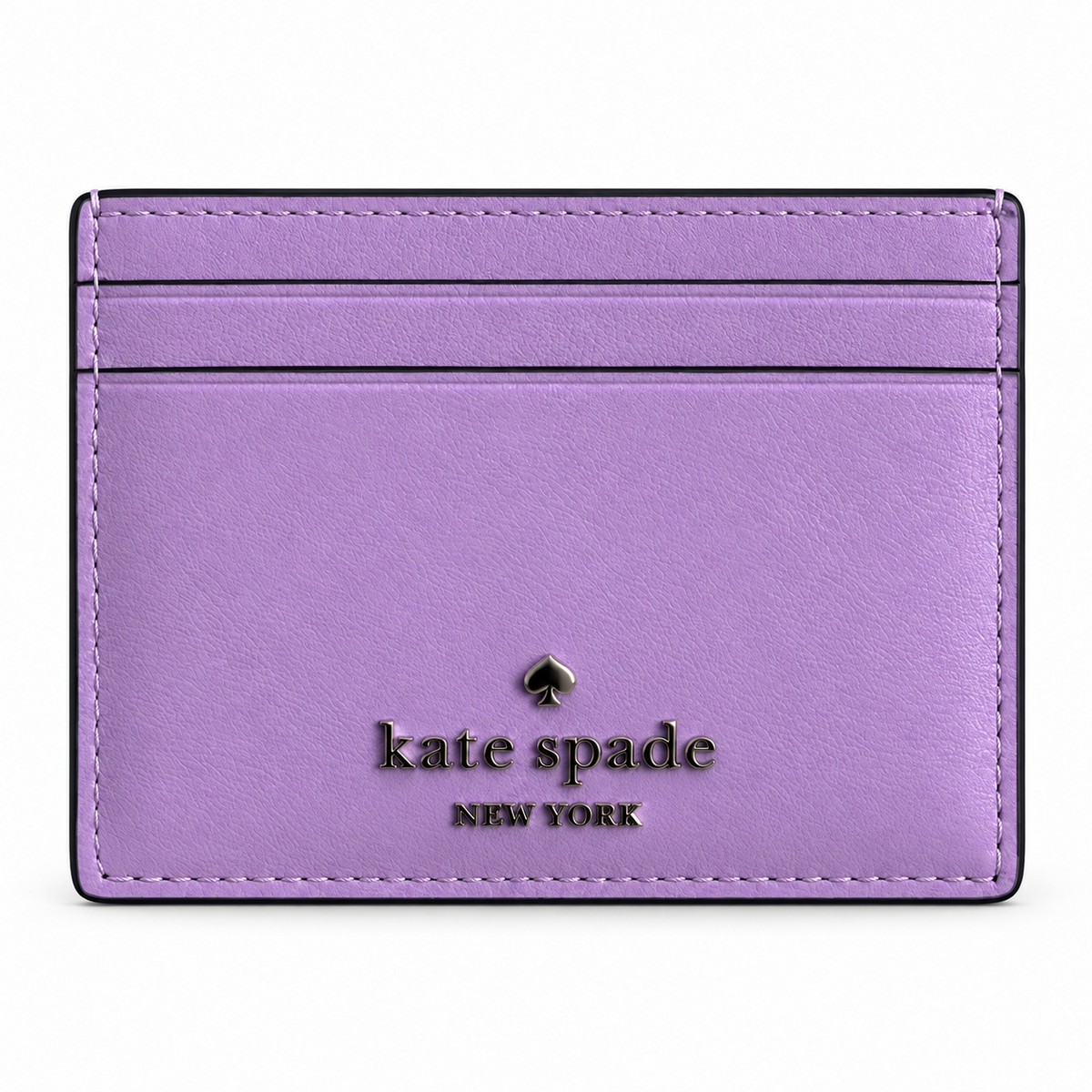 Kate Spade New York purple leather card holder front