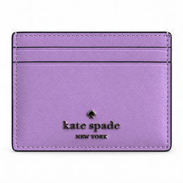 Kate Spade New York purple leather card holder front