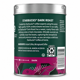 Starbucks Premium Instant Dark Roast coffee 3.17 oz back