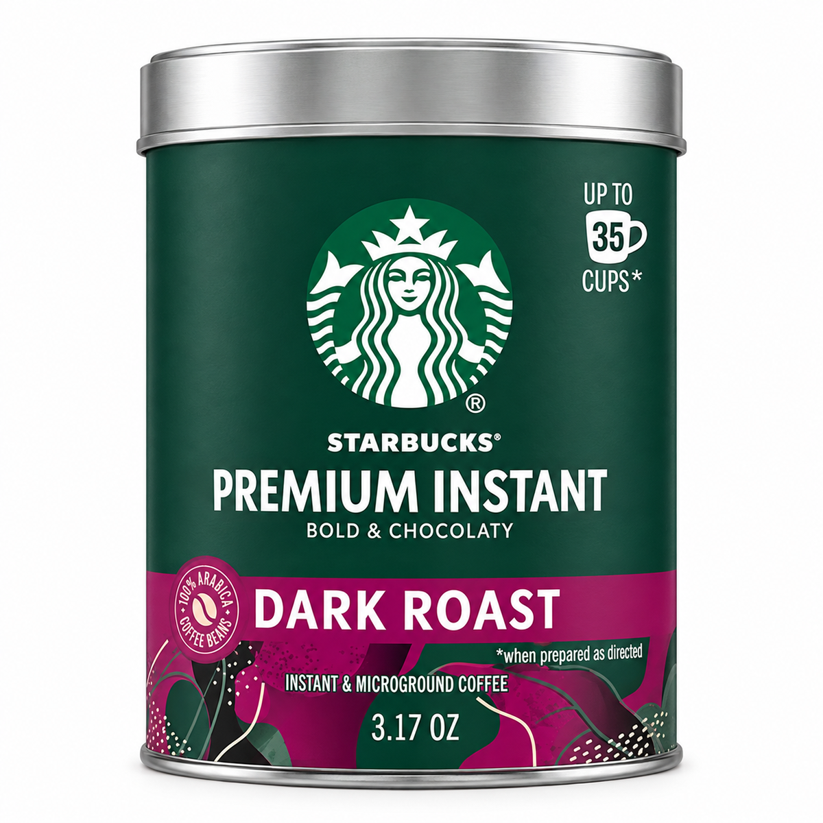 Starbucks Premium Instant Dark Roast coffee 3.17 oz front