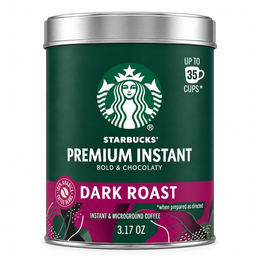 Starbucks Premium Instant Dark Roast coffee 3.17 oz front