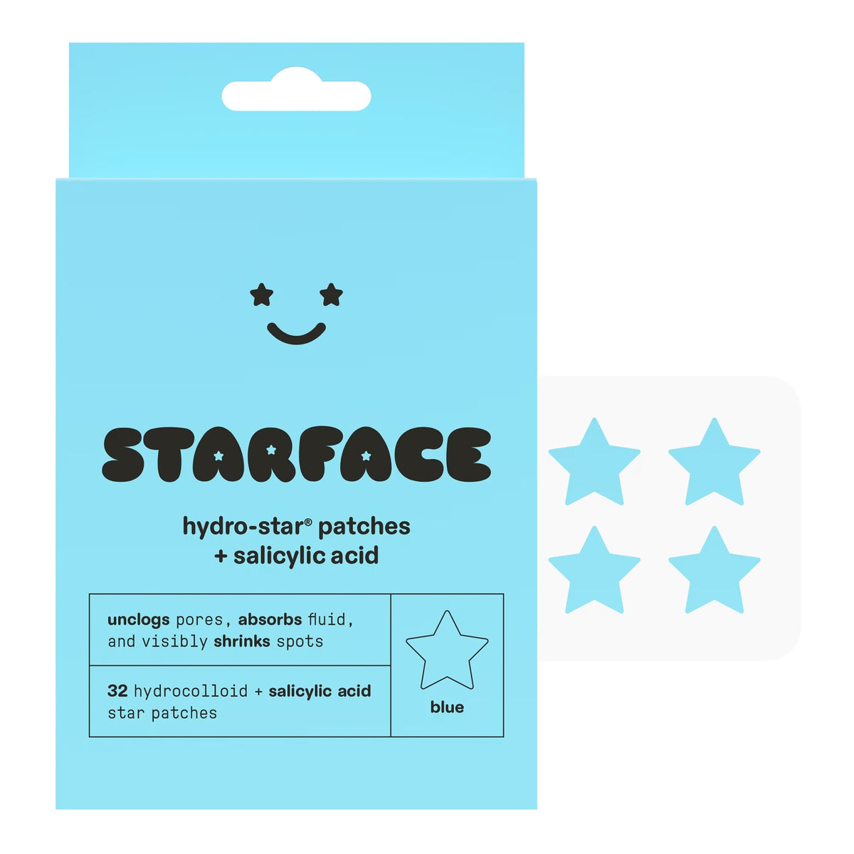 Starface Hydro-Star blue hydrocolloid pimple patches with salicylic acid