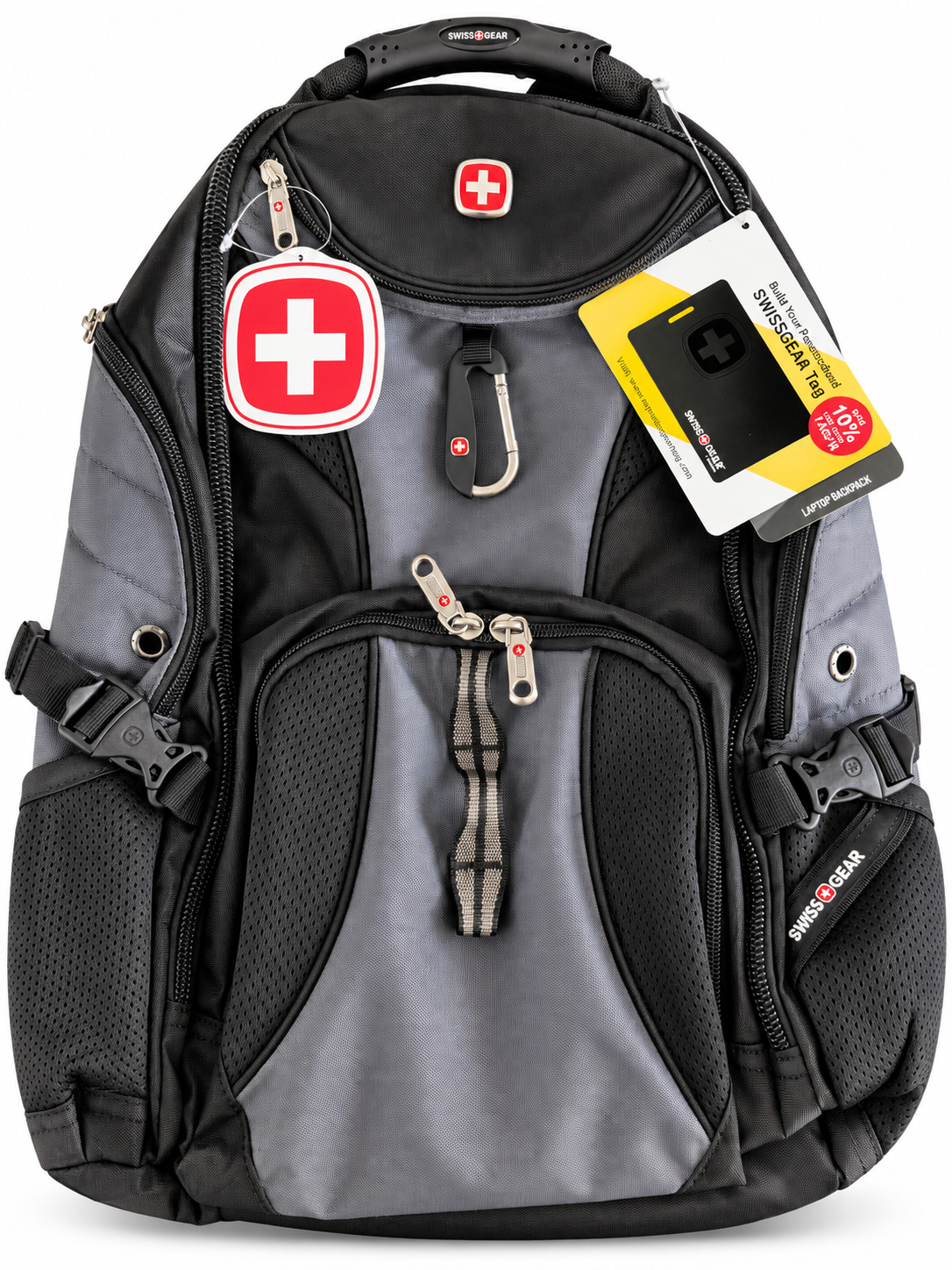 SWISSGEAR 9275 Laptop Backpack Black Gray front view
