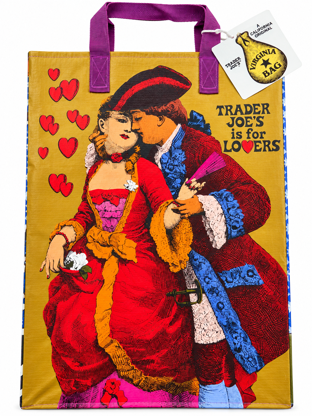 Trader Joe's Virginia reusable shopping bag Trader Joe's is for Lovers side