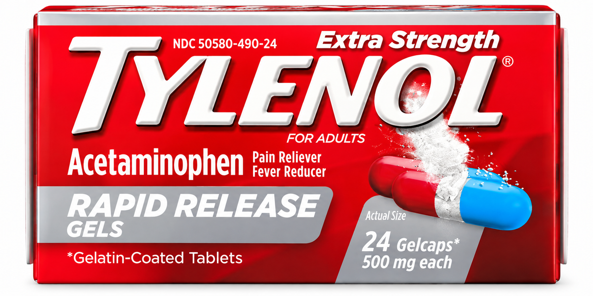 Tylenol Extra Strength Acetaminophen 500 mg Rapid Release Gels 24 gelcaps